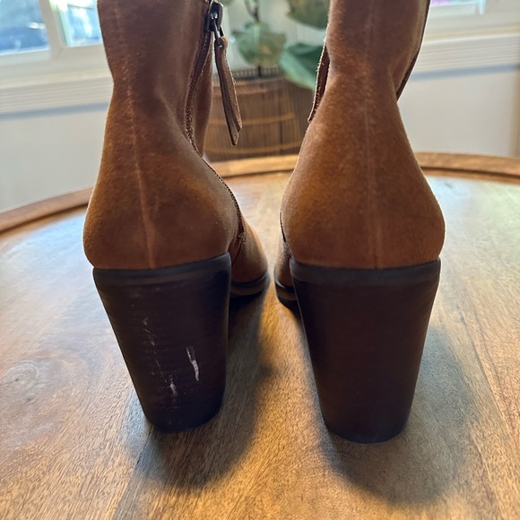 Aldo Womens Ankle Boots Almond Toe Zip Up Block Heels Cowgirl Suede Brown Size 9 - Picture 10 of 14